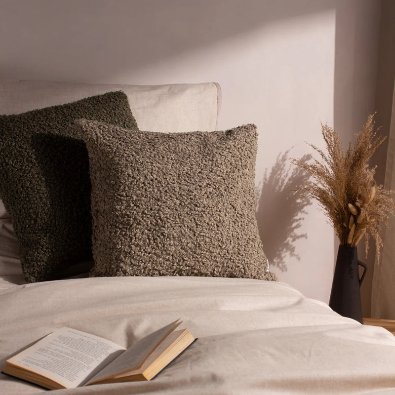 Taupe Boucle Chunky Cushion 45x45cm