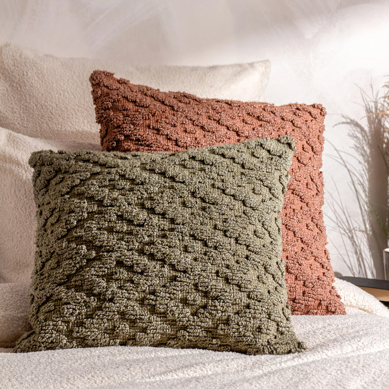 Green Textured Weave Cushion 50x50cm