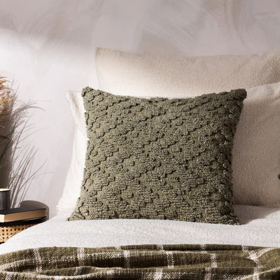 Green Textured Weave Cushion 50x50cm