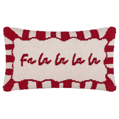 'Fa La La' Red & White Cushion 30x50cm
