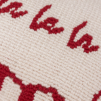 'Fa La La' Red & White Cushion 30x50cm
