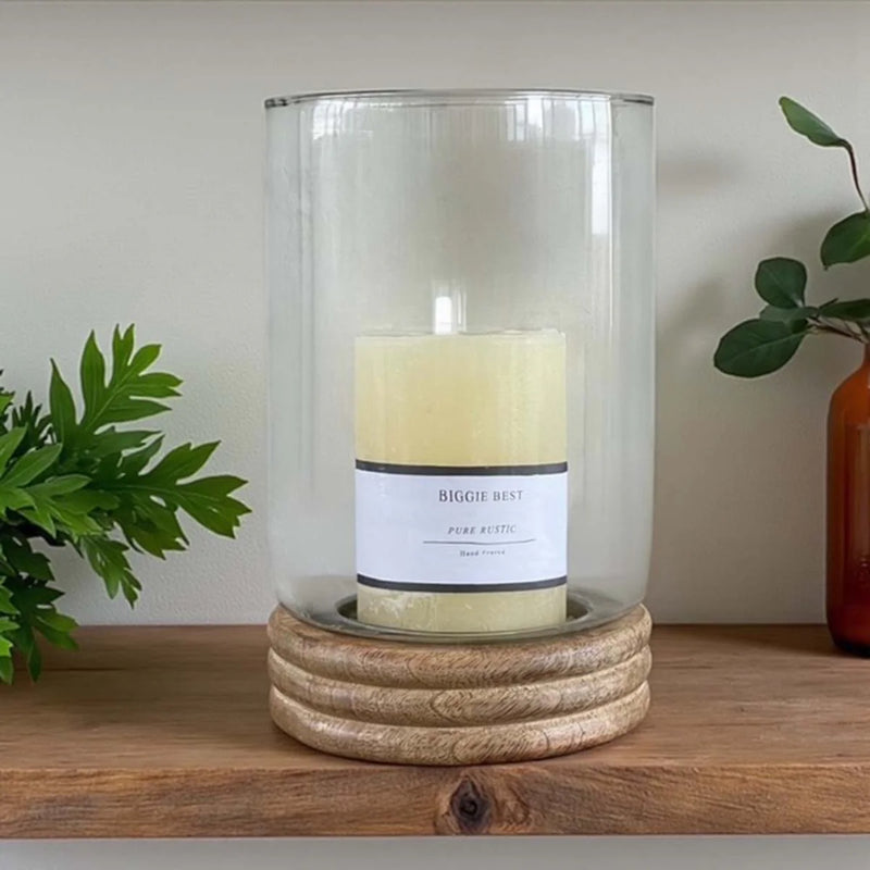 Wood/Glass Votive Hurricane