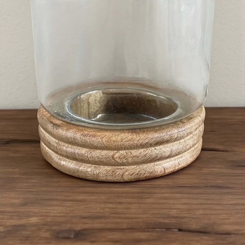 Wood/Glass Votive Hurricane