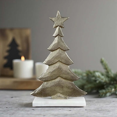 Gold Metal Tree On Marble Base
