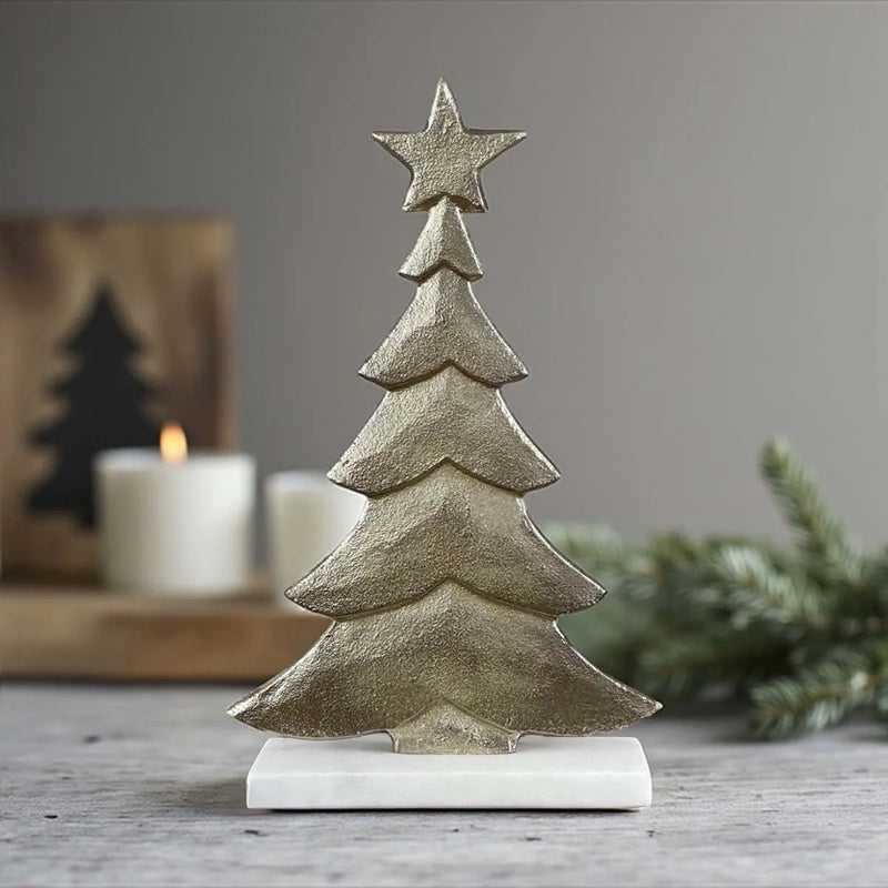 Gold Metal Tree On Marble Base