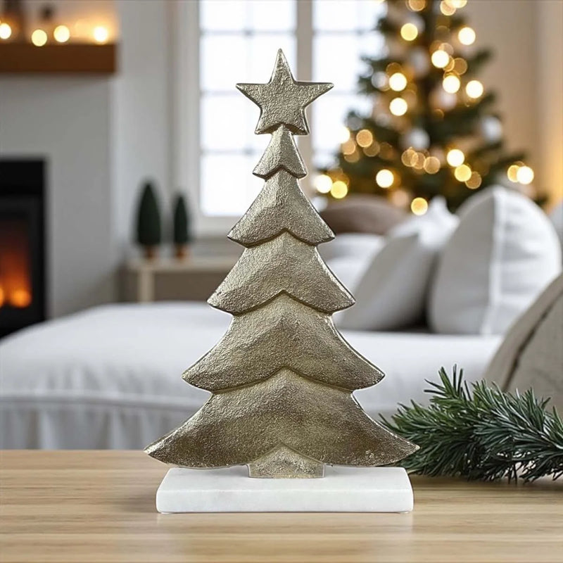 Gold Metal Tree On Marble Base