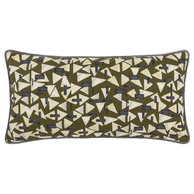 Khaki Abstract Cushion 30x60cm