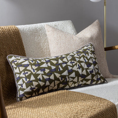 Khaki Abstract Cushion 30x60cm