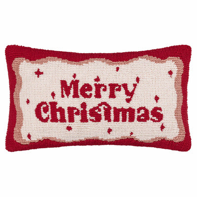 'Merry Christmas' Red & White Cushion 30x50cm