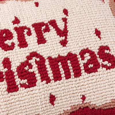 'Merry Christmas' Red & White Cushion 30x50cm