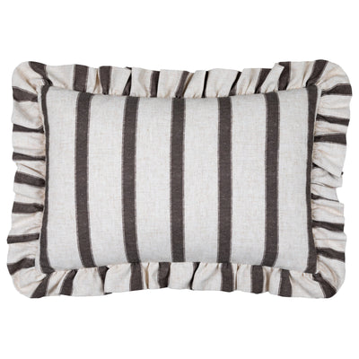 Striped Chocolate Ruffle Cushion