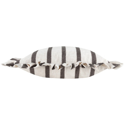 Striped Chocolate Ruffle Cushion
