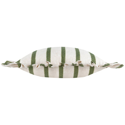 Striped Moss Ruffle Cushion 35x50cm