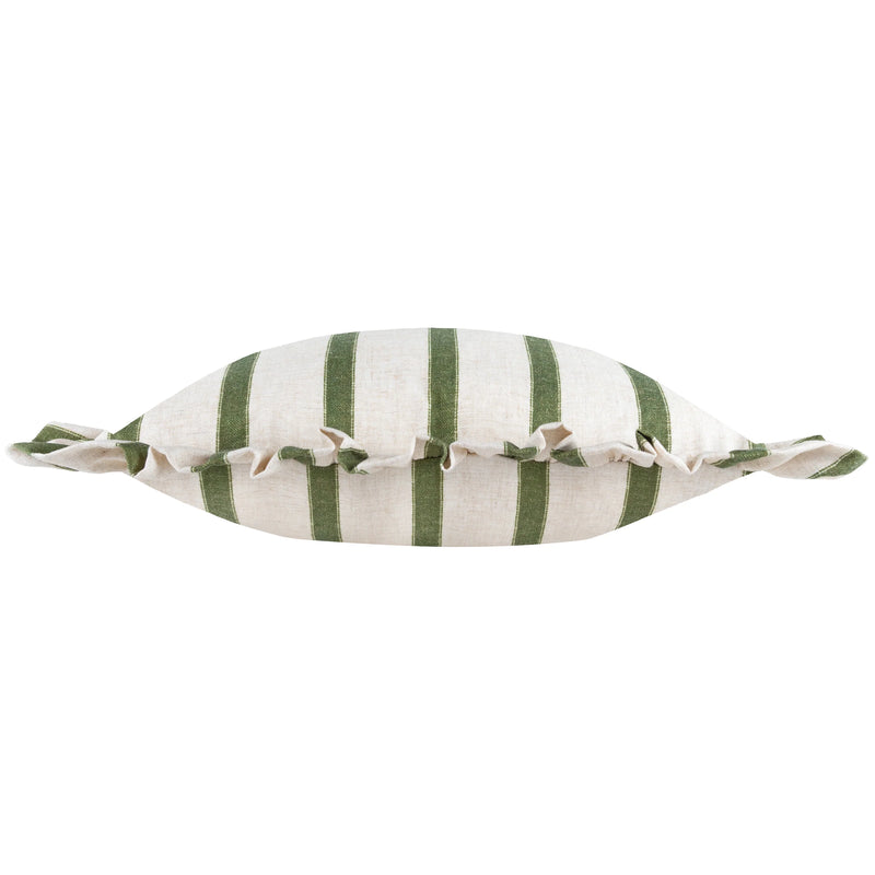 Striped Moss Ruffle Cushion 35x50cm