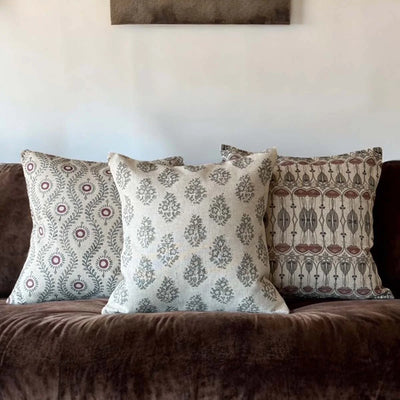 Grey Bouquet Patterned Cushion 50x50cm