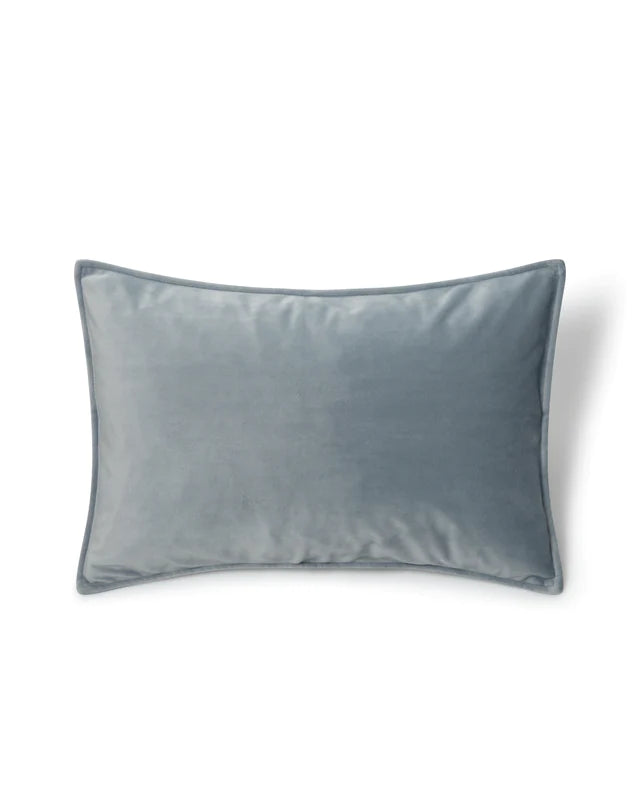 Velvet Dusky Blue Oblong Cushion