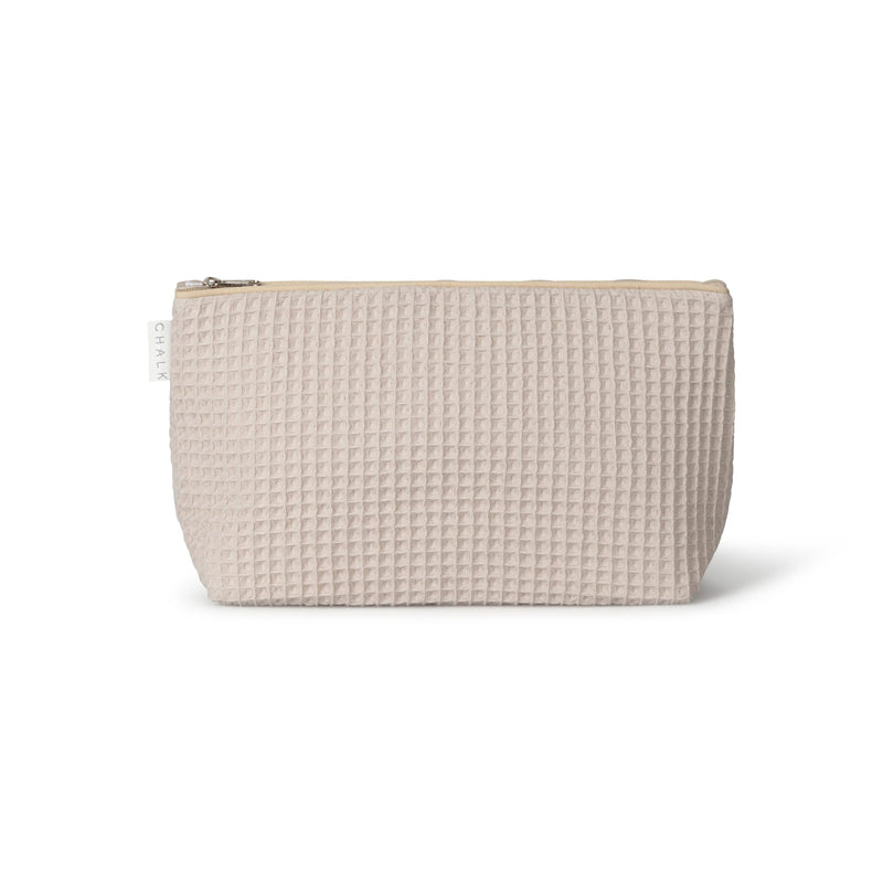 Medium Stone Waffle Wash Bag
