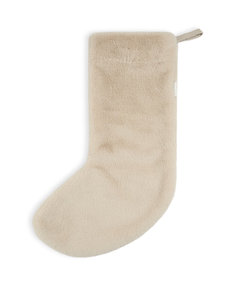 Sand Faux Fur Christmas Stocking