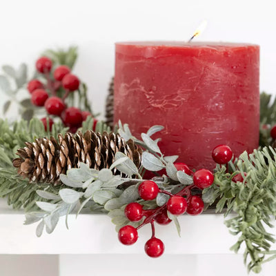 Red Berries, Pinecone & Spruce Candle Ring