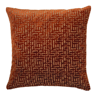 Velvet Jacquard Rust Cushion 45x45cm