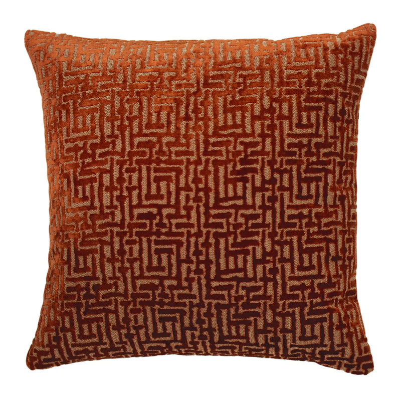 Velvet Jacquard Rust Cushion 45x45cm