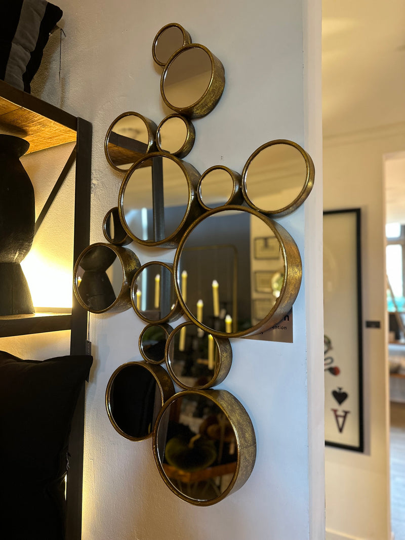 Gold Finish 15 Circled Mirror