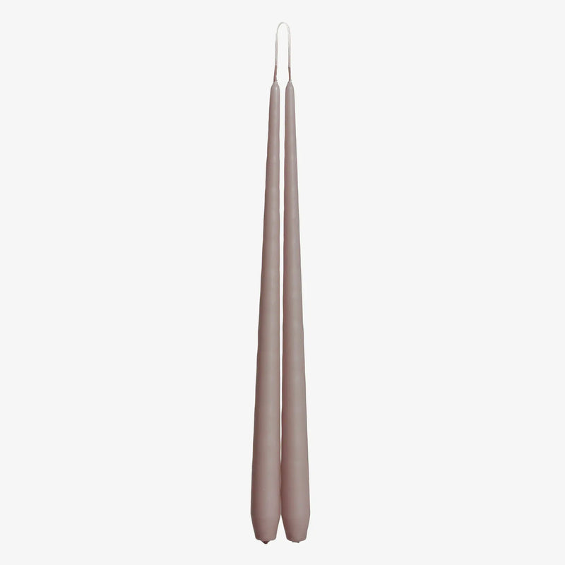 S/2 Dark Linen Tapered Dinner Candles