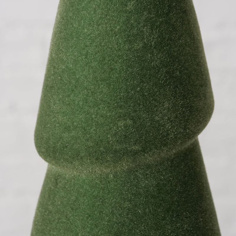 23cm Green Flocked Decorative Tree