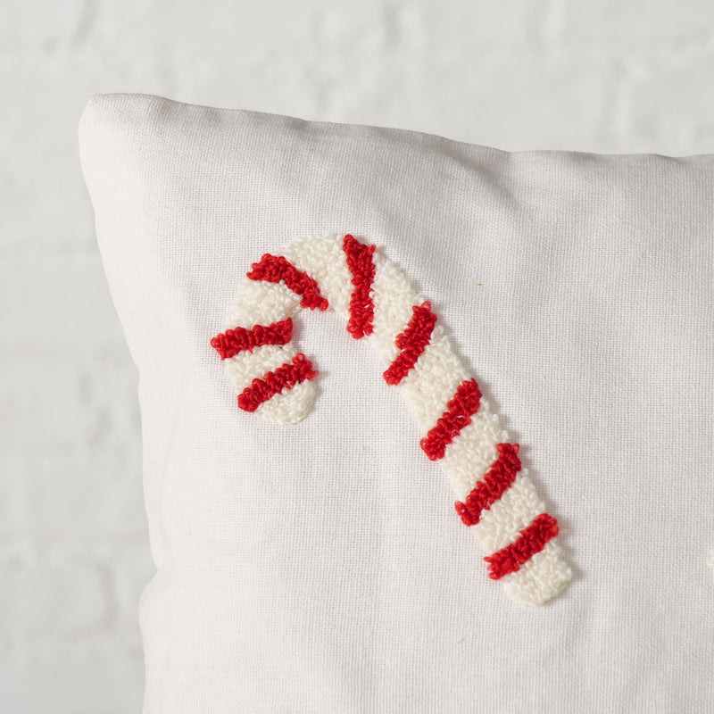 White Candy Cane Cushion 45x45cm