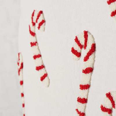 White Candy Cane Cushion 45x45cm