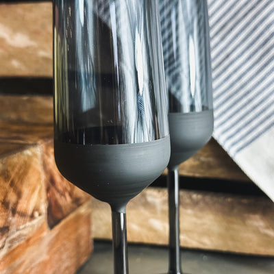 Black Champagne Glass