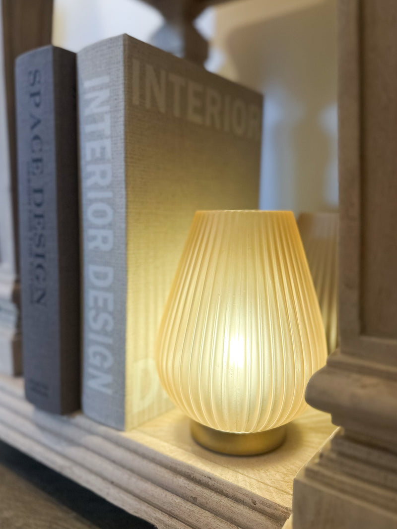 19.5cm JERA Matte Peach Glass Table Lamp