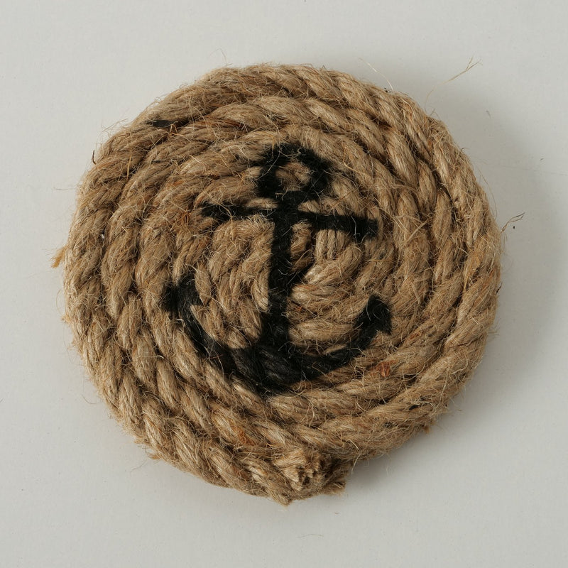 Set of 2 Anchor Jute Coasters