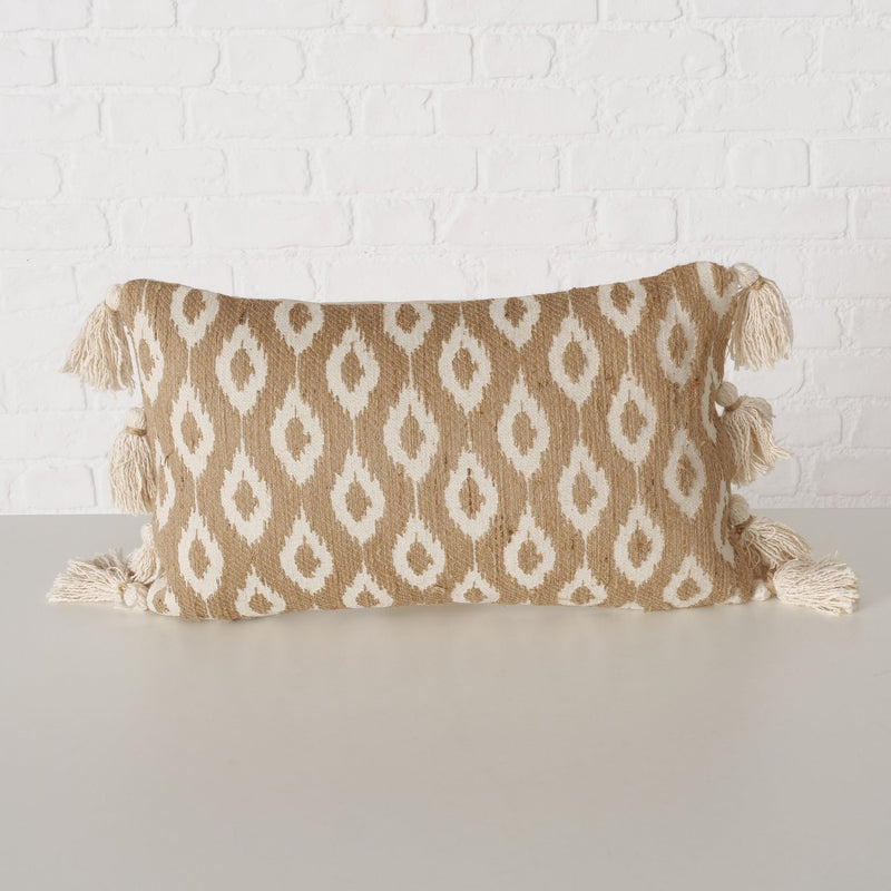 Natural Patterned Tassel Cushion