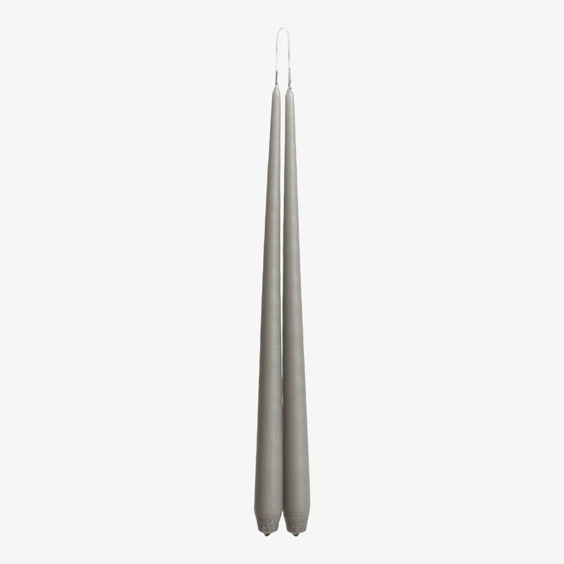 S/2 Grey Tapered Dinner Candles