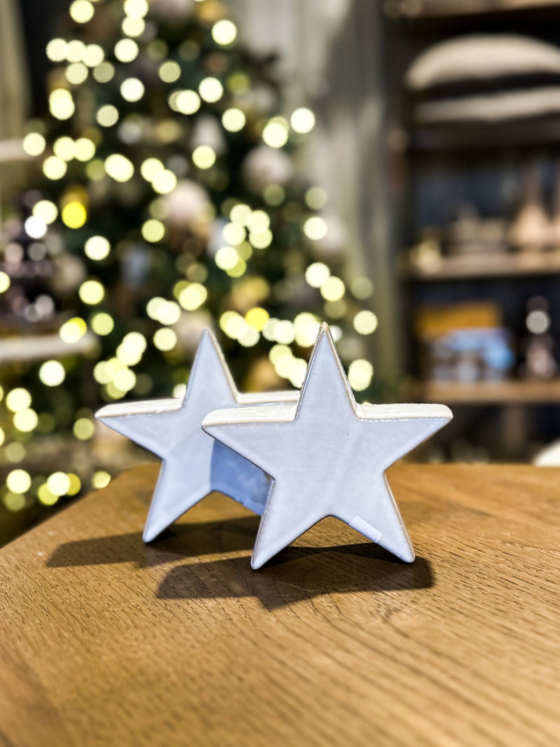 Small White Ceramic Standing Star Decoration