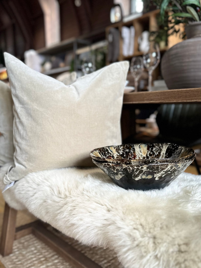 Black Fossil Decorative Bowl