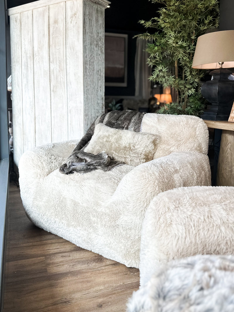 Cream Faux Sheepskin Armchair