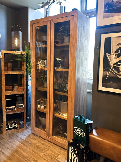 Recycled Elm Glass Door Cabinet