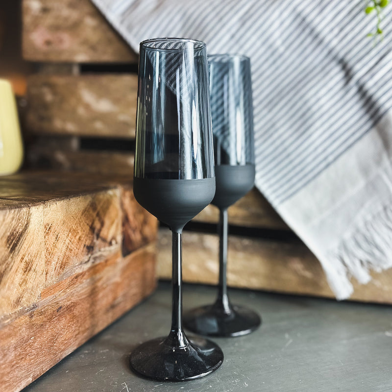 Black Champagne Glass