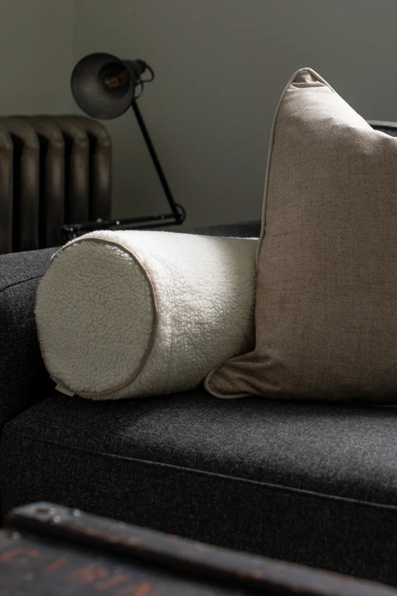 Cream Sherpa Bolster Cushion