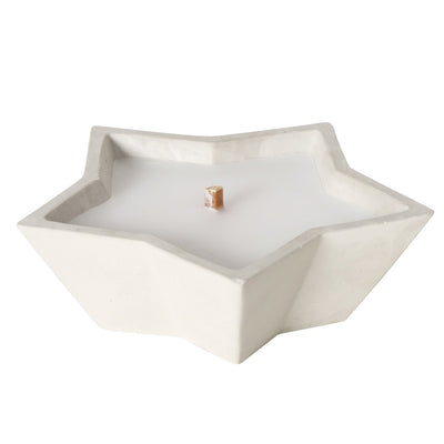 White Concrete Star Shaped Candle