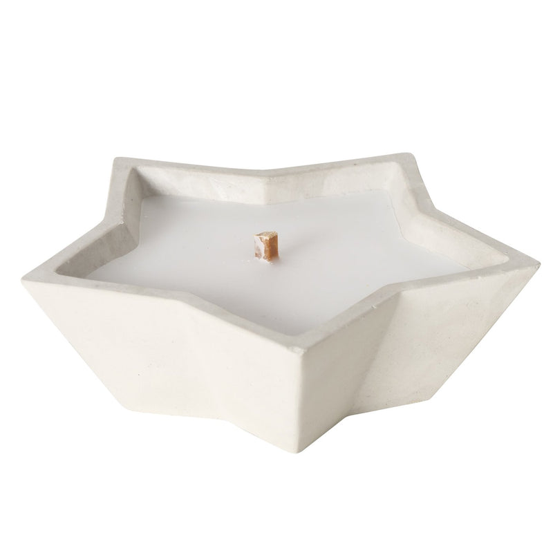 White Concrete Star Shaped Candle
