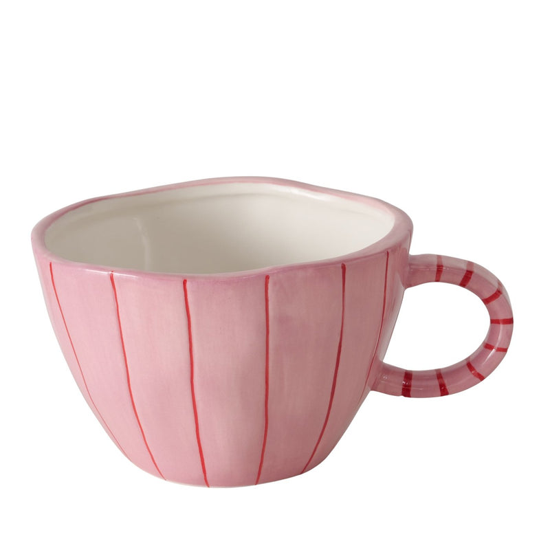 Rose Stoneware Striped Mug