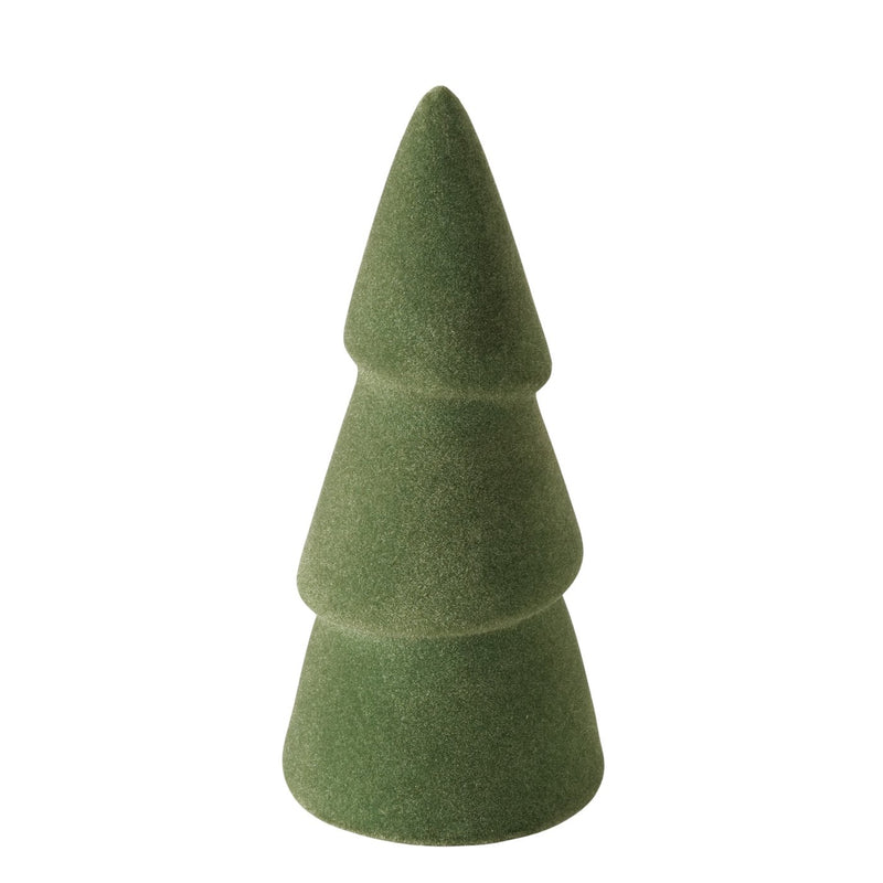 18cm Green Flocked Decorative Tree
