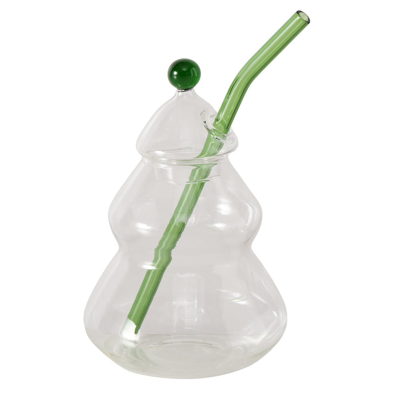 Tree Shaped Glass With Straw