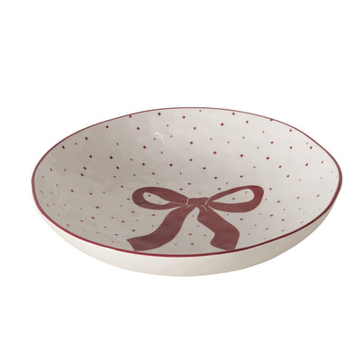 Red Bow Glazed Large Bowl
