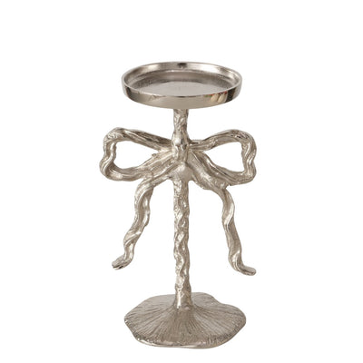 Nickel Bow Candle Holder