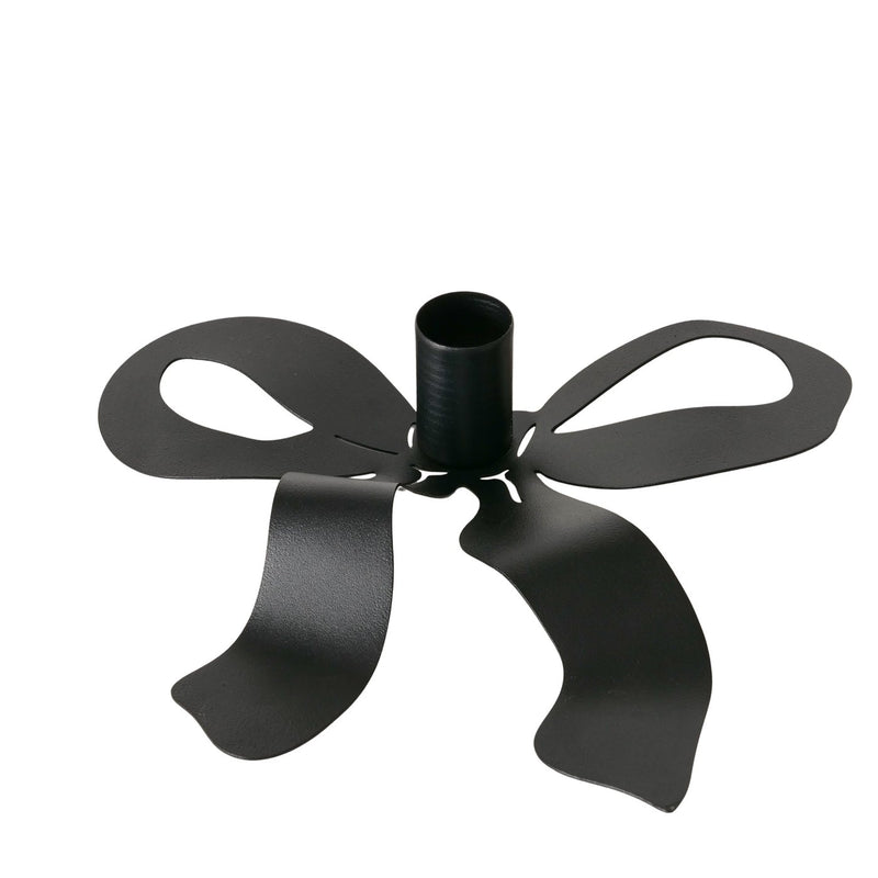 Matte Black Bow Candle Holder