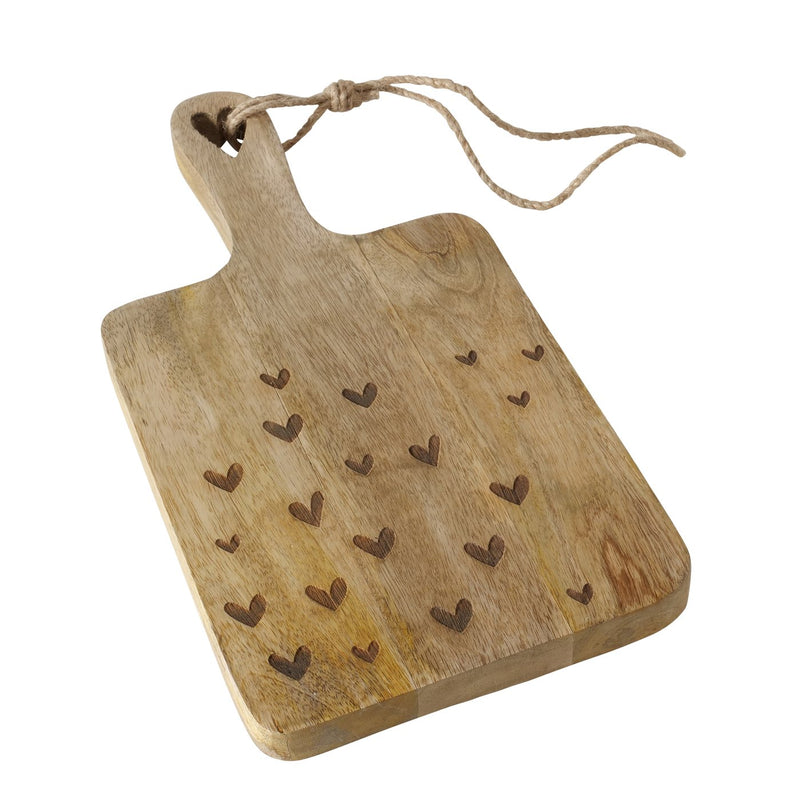 Mango Wood Heart Motif Chopping Board